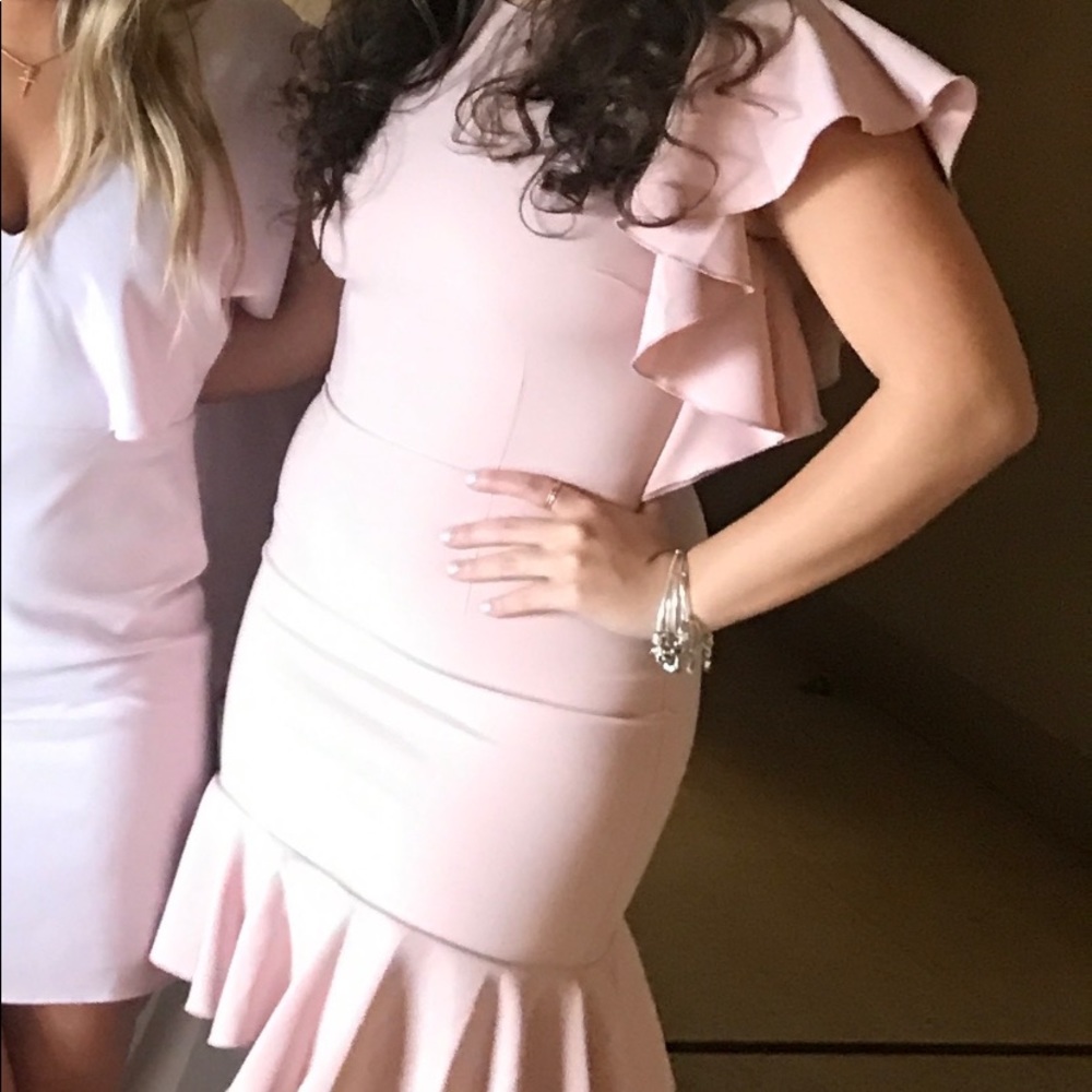 Miss Selfridge one shoulder ruffle hem dress - Picture 4 of 4